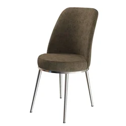 Hanah Home set trpezarijskih stolica Dexa 2 kom, braon tkanina Babyface, hromirane metalne noge