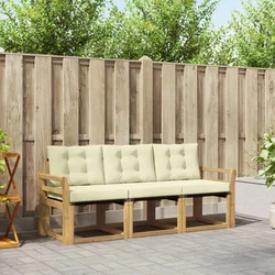 Set vanjskih sofa s jastukom 3 pcs Bijela i krem