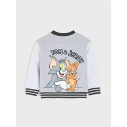 Sinsay - Pamučna bejzbol jakna sa printom Tom and Jerry - svetlo siva