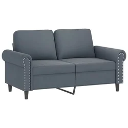 Vidaxl Dvosed temno siv 120 cm žamet