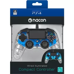 Bigben PS4 Nacon Compact Light Wired Controller prozirno-plavi