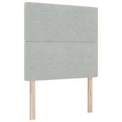 Vidaxl LED Box Spring Postelja Svetlo siva 120 x 200 cm Žamet
