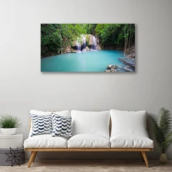 tulup.si Slika na platnu Slap forest lake nature 100x50 cm