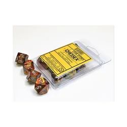 Kockice Chessex - Lustrous - Polyhedral - Gold & Silver - Set of Ten d10s