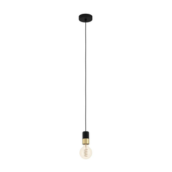 Eglo 31075 - Luster na sajli CALARI 1xE27/40W/230V crna/zlatna