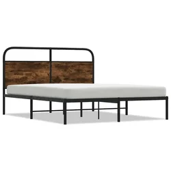 Vidaxl Posteljni okvir brez vzmetnice 135x190 cm dim. hrast inž. les