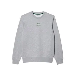 LACOSTE Majica pegasto siva/temno zelena/bela