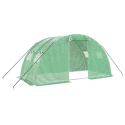 Staklenik s čeličnim okvirom zeleni 8 m2 4 x 2 x 2 m