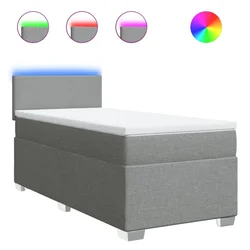Vidaxl Box spring postelja z vzmetnico svetlo siva 80x200 cm blago