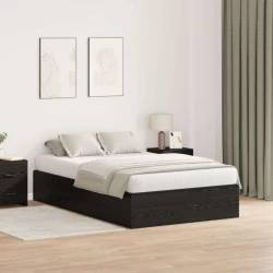 Krevet s ladicama Crni hrast 120 x 200 cm Konstruirano drvo