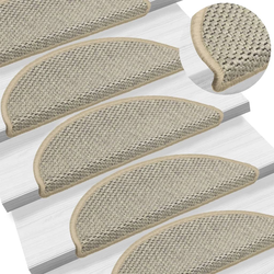 vidaXL Samolepilne preproge za stopnice sisal 15 kosov 56x20 cm sive