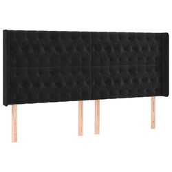 Vidaxl Box spring postelja z vzmetnico LED črna 200x200 cm žamet