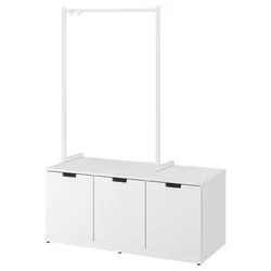 NORDLI Predalnik s 3 predali, bela, 120x169 cm