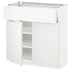 METOD / MAXIMERA Podni element s fiokom/2 vrata, bela/Voxtorp matirano bela, 80x37 cm