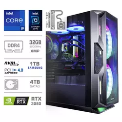 MEGA Računalnik 9000X Z590/i9-11900F/DDR-32GB/SSD1TB-NVMe/HDD4TB/RTX3080-10GB/Tekočinsko hlajenje/RGB/Brez OS/V2