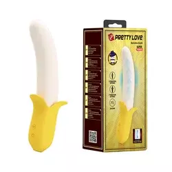 Vibrator Pretty love Banana geek, 19cm, Žuto-beli