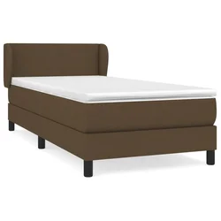 Vidaxl Box spring postelja z vzmetnico temno rjava 80x200 cm blago