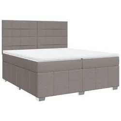 Vidaxl Box spring postelja z vzmetnico taupe 200x200 cm blago