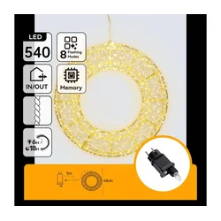 Aigostar - LED spoljašnja božićna dekoracija 540xLED/6W/230V IP44 topla bela 45 cm krug