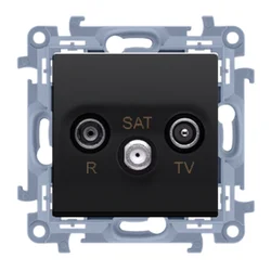 R-TV-SAT CASK.01/49 SIMON10 vtičnica za anteno, črna
