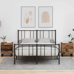 Noćni ormar 2 pcs Stari drvo i crna 40 x 35 x 47,5 cm
