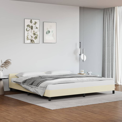 Okvir kreveta s uzglavljem bez madraca krem 200x200 cm
