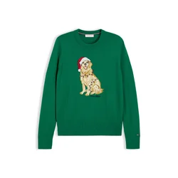 TOMMY HILFIGER Pulover kremna / karamel / zelena / rdeča