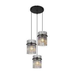 Globo 15698-3HR - Luster na sajli GORLEY 3xE27/60W/230V O 47 cm crna