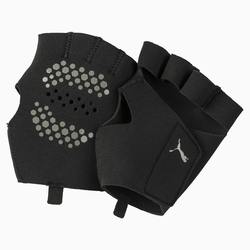 Womens PUMA Essential Premium Grip Cut Fingered Training Gloves, Black
