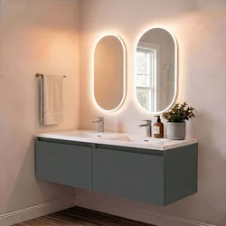 Skye Decor Set kupatilskog ormarića sa umivaonikom i ogledalom, 2 dela, Antracit
