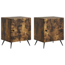 vidaXL Nočna omarica 2 pcs Dimljen hrast 43 x 34,5 x 50 cm