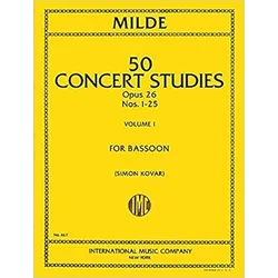 MILDE:50 COMCERT STUDIES OP26/1-25 VOL.1 BASSOON