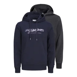 JACK & JONES Majica Alvis  modra / pegasto siva / lila / bela