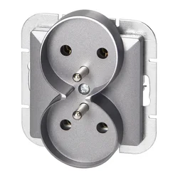Vgradna dvojna vtičnica 2x2P+E Pearl, 16A, 250V, PT-6 PR, antracit