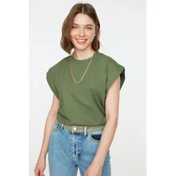 Trendyol Milla Ženska majica TWOSS20TS0021, Kaki