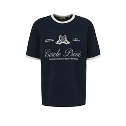 WE Fashion Majica  temno modra / bela