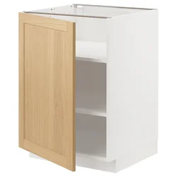 METOD Podni element s policama, bela/Forsbacka hrastovina, 60x60 cm