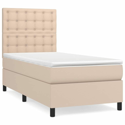 Krevet s oprugama i madrac cappuccino 80x200 cm od umjetne kože
