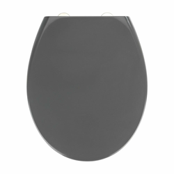 Tamnosivo WC sjedalo s lakim zatvaranjem Wenkoo Samos 44,5 x 37,5 cm