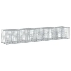 Gabionski uzdignuti krevet 2 pcs Srebrno 340 x 60 x 55 cm