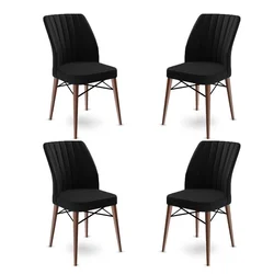 Hanah Home Set stolica Flex, 45x93x42 cm, 4 komada, Braon-crne