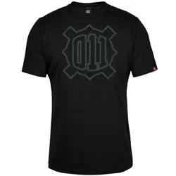 Muška majica kratkih rukava 011 logo stripe, Crna