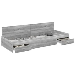 Vidaxl Konstrukcija postelje Siva Sonoma 75 x 190 cm Konstruiran les