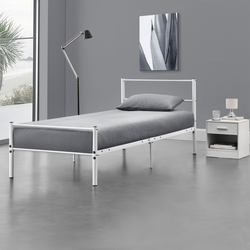 [en.casa]® kovinska postelja 90x200cm dizajn vintage ogrodje bela