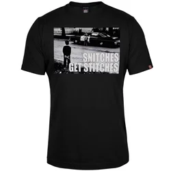 011Shop Muška majica kratkih rukava Snitches get stitches, Crna