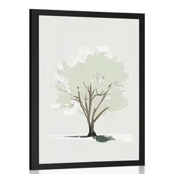 Plakat drevo s pridihom minimalizma - 60x90 silver