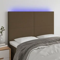 Vidaxl vidaXL Vzglavje postelje z LED diodo temno rjavo 144x5x118/128 cm blago