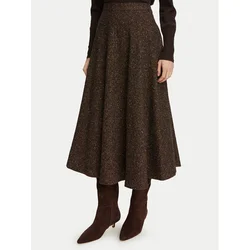 Luisa Spagnoli Trapezno krilo Frazione 543515 Temno rjava A-Line Fit