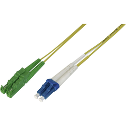 FO patch cord, duplex, E2000 (APC) to LC (UPC) R+M, SM OS2 09/125 µ, 10 m