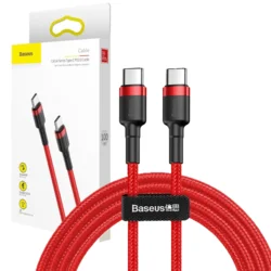 BASEUS BASEUS CAFULE CABLE DURABLE NYLON CABLE USB-C PD/USB-C PD PD2.0 60W 20V 3A QC3.0 1M RDEČA (CATKLF-G09)